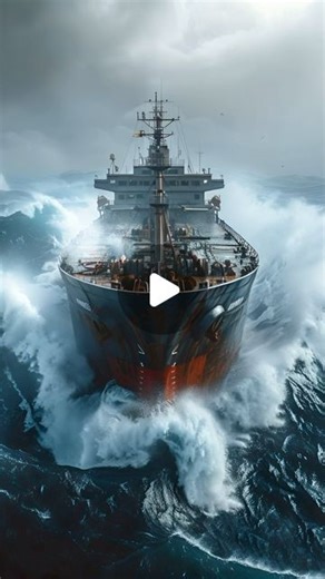 Manuel Schmid | An imposing ship surges through a formidable ocean storm, towering waves cresting around its hull. The dramatic sky above and the furious... | Instagram