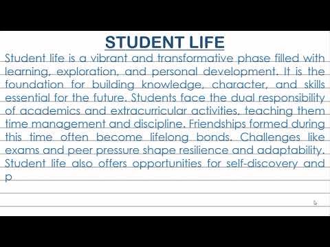 Write An Essay About Student Life In 100 Words