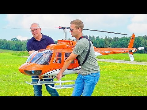 GIANT BELL 206 JET RANGER RC TURBINE HELICOPTER MODEL IN GREAT DEMO FLIGHT