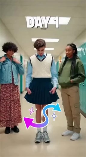 Clothes swap for a week 😅 #fyp #challenge #boyinskirt #viral #funny