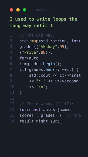 This C++ feature changed how I write loops forever 🔥 #c++tutorial #viral #shorts