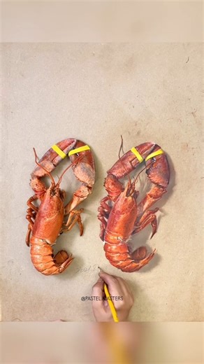 Pastel Drawing Art Gallery on Instagram: "Pastel drawing by artist Yuan (Douyin) — an impressively realistic still life that captures texture, color, and form with striking clarity. Rich pastel layers and confident mark-making bring the lobsters to life, while careful value control and subtle surface details create a vivid, almost tactile presence. Artist: Yuan (Douyin) #pasteldrawing #pastelart #realisticart #stilllifeart #fineart #artprocess #drawinginspiration #foodart"