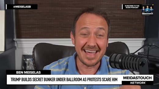 160K views · 8K reactions | Trump Builds SECRET BUNKER under BALLROOM as Protests SCARE HIM MeidasTouch host Ben Meiselas reports on how there is more beneath the surface of Trump’s demolition of the East Wing of the White House as Meiselas explores the renovations also taking place to the underground bunker that sits below the East Wing known as the Presidential Emergency Operations Center. | MeidasTouch | Facebook