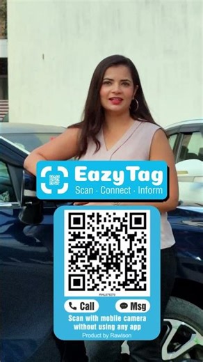 Eazytag: A smart QR code for contacting vehicle owner. #smartparking #scantoconnect #vehiclesafety