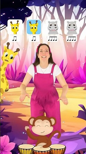 Rhythm clap along for kids/beginners 🐵 #rhythm #challenge #kids #music #learn #game
