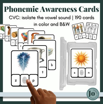 CVC Phonemic Awareness Cards | Isolate the Vowel Sound | Identify Short Vowels