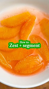 How to zest segment. Ingredients: X1 Whole citrus Zesting: 1. Wash the Orange: o Rinse under water and dry thoroughly. 2. Zest the Peel: o Use a microplane or fine grater to scrape off the bright orange layer of the skin, avoiding the white pith. Do it with long strokes following the shape of the fruit. Keep the microplane still and swipe the fruit along the grater. Segmenting: 1. Trim the Ends: o Slice off the top and bottom of the orange to reveal the flesh. 2. Peel the Skin: o Stand the orang