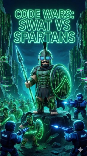 The Impossible S.W.A.T. Fight: Spartans Inside The Code! 🛡💻 #roblox #shorts