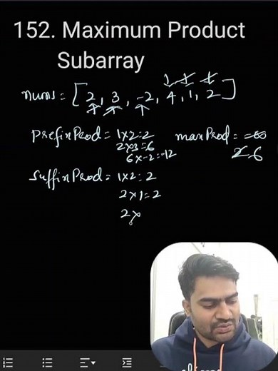Maximum Product Subarray - Leetcode152, Java, Prefix-suffix product #computerscience #codeprep