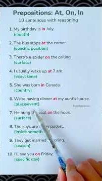 AT, ON, or IN? 10 Easy Examples to Master English Prepositions 🧠📖 | English Grammar Shorts