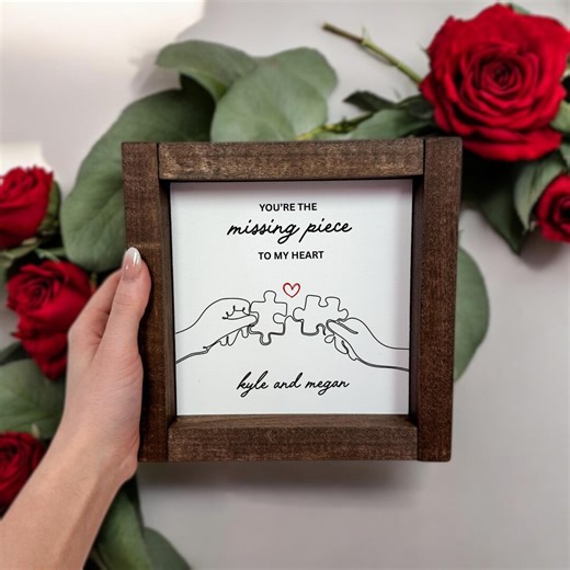 Puzzle Couples Name Sign, Personalized Romantic Gift for Him Her, Valentine Home Decor,personalized Love Keepsake, Puzzle Heart, Boyfriend - Etsy