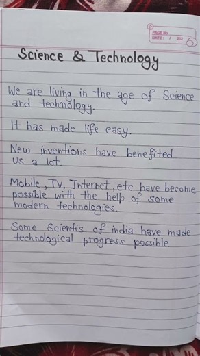 Science 🔭 & Technology Essay #science #essay #future