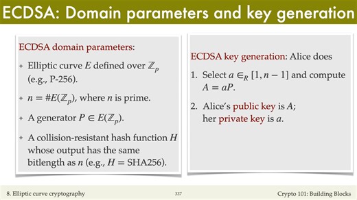 V8e: Elliptic Curve Digital Signature Algorithm (ECDSA) (Crypto 101)