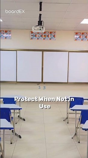 Sliding Whiteboard Reveals Interactive Flat Panel - Smart Classroom Setup by boardEX