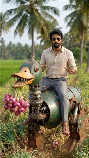 ఉల్లిపాయలు కోసి తీసుకెళ్ళే బాతు 🦆 | ai concept video | Made with the YT Create app