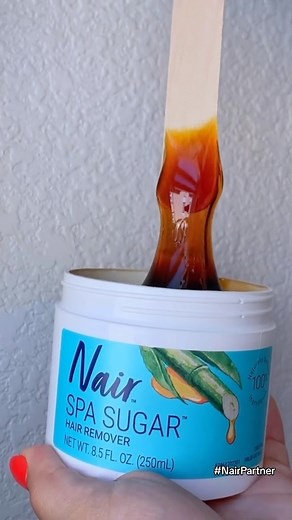 Made with just 5 natural ingredients and water, Nair Spa Sugar removes unwanted hair while minimizing hair regrowth - providing results that last up to 4 weeks! grab yours today from @amazon 🌴🩵#NairPartner | Nair