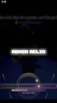 Admin Relic is good for the bad luck player