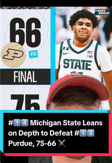 No. 14 Michigan State Basketball keeps the Big Ten title race tight with a 75-66 win over No. 13 Purdue! #fyp #collegebasketball #michiganstate #purdue #marchmadness #jimmerrangepod