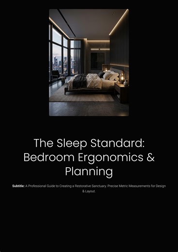 Bedroom Ergonomics Guide CM, Bed Layout Standards, Metric Bedroom Dimensions, Sleep Sanctuary PDF