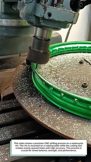 CNC Precision Drilling Motorcycle Rim | Machining Process #machine #engeneering #cnc