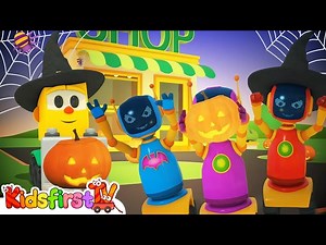 Halloween for Kids with Cars & Robots! A Halloween Cartoon - Videos For Kids