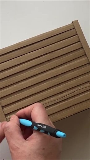 I Made a Wooden Crate from Cardboard 😱🪵 | DIY Storage #diy #craft #cardboard #storagebox #cardboardbox