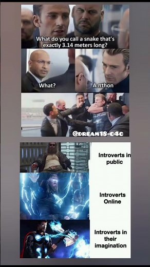 π thon prank and introvert power up 😂 #marvel #avengers #shorts #mcu #thor #captainamerica #viral