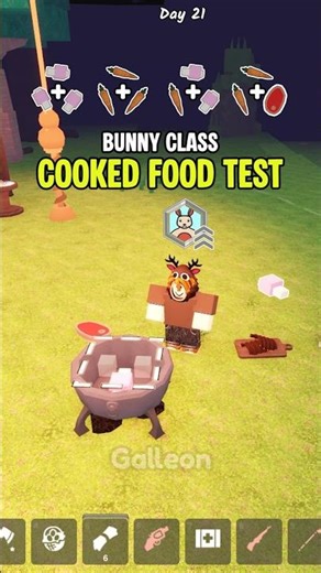 Bunny Class Cooked Food test 🐰 | 99 Nights in the Forest