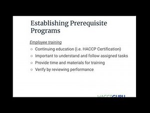 Implementing Prerequisite Programs (PRPs) – Free HACCP Training (Certification Available)