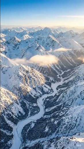 Snow Covered Mountains in Winter ❄️🏔️ | Stunning Nature Scenery