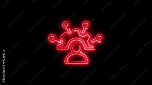 Responsiveness Icon in Video HD Neon Animation – Quick Reaction and Service Symbol with Dynamic Glow on Black Background Stock Video