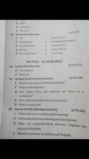 ICSE #Class 7th#Computer#First term sample paper