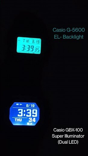 Casio EL Backlight VS Super Illuminator, Casio Backlight Vid 1