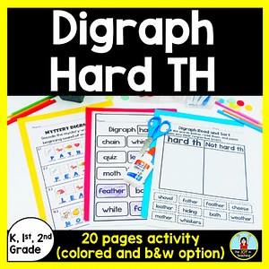 HARD TH Digraph Activity - Posters, Worksheets, Sentences, Reading Passages