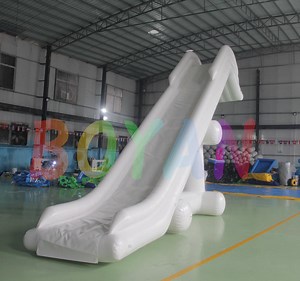 [Hot Item] Customized Large Size Boat Dock Pool Inflatable Adult Water Slide for Yacht Water Play Equipment Park Giants Lake Boat Yacht Slide