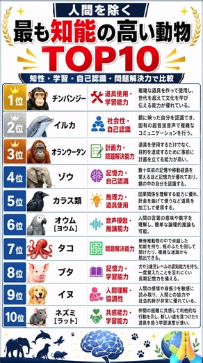 人間より賢い!? 人間を除く知能の高い動物TOP10