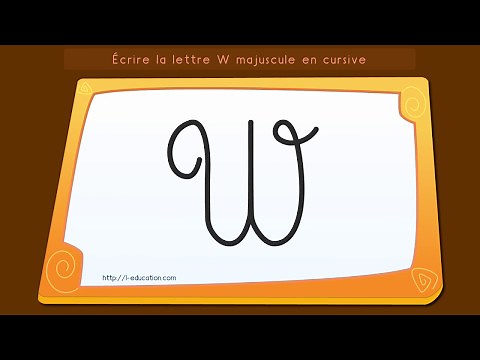 Écrire l'alphabet: Apprendre à écrire la lettre W majuscule en cursive