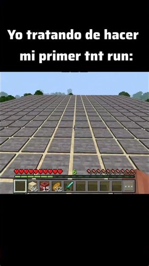 Yo tratando de hacer mi primer tnt run xD #minecraft #minecraftmemes #shorts