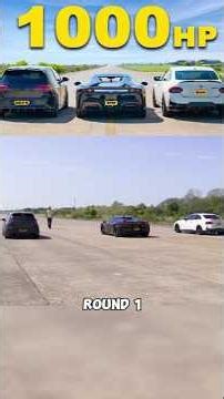 Ferrari SF90 vs Golf R vs M240i drag race