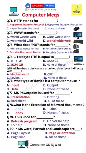 computer mcqs part 8 | Important Computer MCQs | IT Job Test Preparation