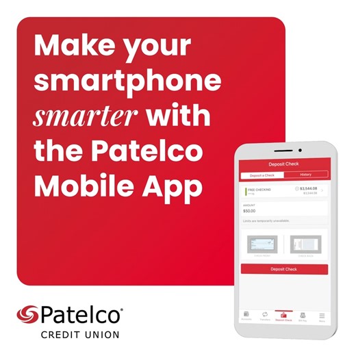 Download our top-rated mobile app to check your balance, make transfers, pay bills, deposit checks — and so much more — conveniently from your phone. https://www.patelco.org/digital-banking/mobile-app | Patelco Credit Union
