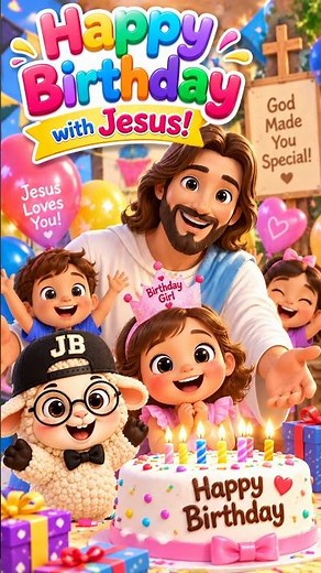 🎂 Happy Birthday with Jesus! 🎉 Christian Birthday Song for Kids #shorts