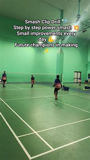 Smash Clip Drill 🏸Step by step power smash💥Small improvements every day💪Future champions in making ✨