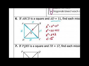 Geometry Lesson 17-1 Properties of squares