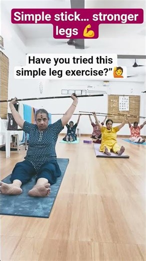 Stick Support Leg Exercise 🌿Simple movement to improve balance and leg strength.