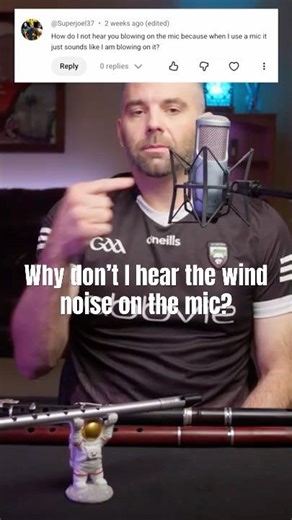 Wind noise on the mic when playing flute?
