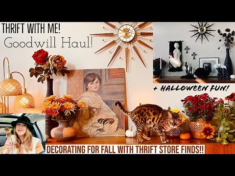 I SHOPPED GOODWILL FOR A FALL MAKEOVER | Goodwill Haul | Thrift With Me | Decorate With Thrift Finds