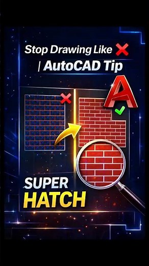 Stop Drawing Like This ❌ | Use SUPER HATCH 🔥-‪@vision-cadstudio‬ #autocad #visioncadstudio
