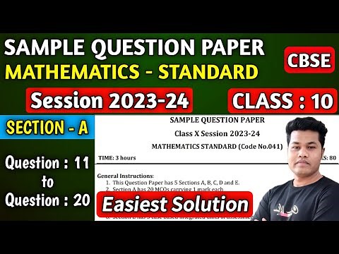 Maths Standard Sample Paper 2023-24 Solution Class 10 CBSE | Class 10 Maths Sample Paper 2023-24