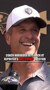 2.1M views · 134K reactions | Baltimore Ravens Head Coach Harbaugh flipped the script on a reporter who questioned him about meeting President Trump, telling him it was "an amazing experience." | Fox News | Facebook